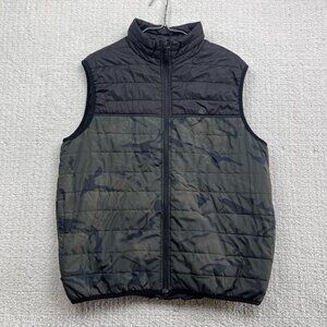 ELEMENT Men’s Full-Zip Half Camo Puffer Vest Medium Outdoor Pockets Travel Well*
